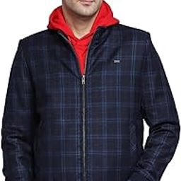 Check Navy Blue Mock Neck Full Sleeves Sweatshirt for Mens-image-16