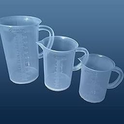 Widely Pure Measuring Jug Set 1000ml, 500ml, 250ml with Handle Plastic Transparent Combo Pack Molded in Polypropylene-27