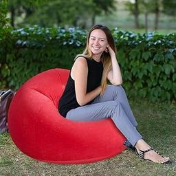 GETZET Inflatable Sofa with Bean Bag Lounge Chair Inflatable Lazy Sofa Folding Portable Chair for Living Room Bedroom Balcony Reading (not Included Air Pump) -Multicolor (1 pcs)-21