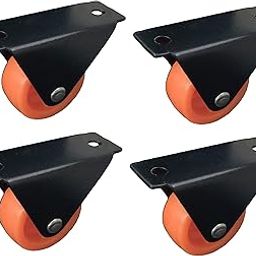 Impoda 4 x Small Fix Wheel Castor / 80kg Load Capicity (Black-Orange)-image-66