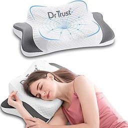 Dr Trust USA Butterfly Shaped Cervical Memory Foam Pillow for Neck Pain Relief, Orthopaedic Neck, Head & Shoulder Support Effective for Sleep Disorders, Insomnia, Snoring & Sleep Apnea-361-9