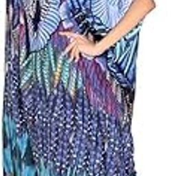 Women's Bohemian Long Kaftan Maxi Dress, Embellished V-Neck, Kaftan Digital Printed Design-picture-14