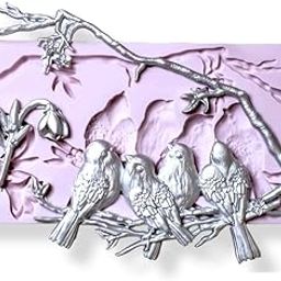 ADI_Mold Silicone Birds on a Branch for Plaster Resin Porcelain Wax Soap Clay Concrete Cement Polymer Paste Decoration Vintage Art Decor Silicon Mold-picture-31