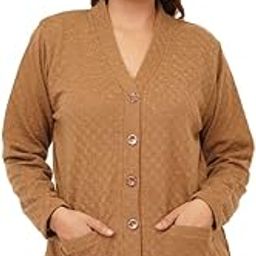 Women's Woolen V-Neck Cardigan - Heavy Daffodil Fabric Winter Wear Acropolly Yarn Cardigan for Women with Front Pockets-image-27