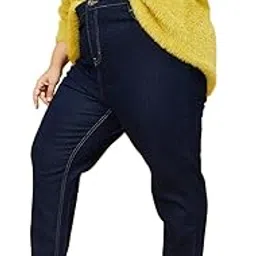 max Women's Skinny Fit Mid Rise Plus Size Solid Jeans-picture-33