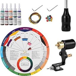 SAZ DEKOR Complete Tattoo Kit For Beginners Tattoo Power Supply Tattoo Machine Black|Professional Complete Tattoo Kit & Supplies, Tattoo Ink Set with Accessories, Body Art Stencil Pack For All|-image-39