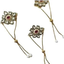 The Diva Decor - Kundan Rakhi | Kundan Rakhi For Ladies | Traditional Kundan Rakhi Combo | Bhabhi Rakhi set | Handmade Traditional Rakhi set With Roli Chawal | Female Rakhi (Set of 3)-image-2