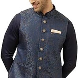 Men's Brocade Self-Textured Nehru Jacket (1pc)-picture-51