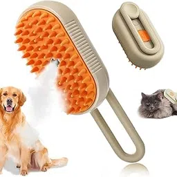 PANCA Hair Brush For Dog, Cat, Cleaning Brush, Pet Hair Remover, Bathing Steam Brush, One-Touch Spray, Cat Comb Brush For Shedding, Dog Accessories (Set of 1, Orange)-image-36