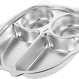 Cabilock Stainless Steel Divided Dinner Tray Compartment Plate for School Canteens Camping and Picnics Easy to Clean Stackable Design-image-19