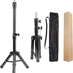 BLUSHIA Adjustable Metal Wig Stand Tripod - Heavy Duty Mannequin Head Stand for Canvas Block, Cosmetology Hairdressing Training, Doll Styling and Wig Making-image-30