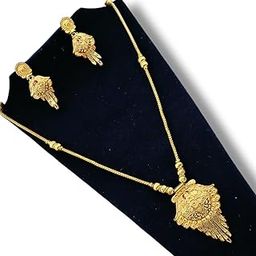 "Opulent Radiance: Exclusive One-Gram Gold-Plated Chain Pendant Jewelry Set by Skilled Artisans"-image-6