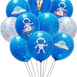 Propsicle Outer Space Theme Birthday Party Decoration Blue Latex Balloon Kit For Boy Girl Kids Planet Astronaut Rocket Spacecraft Bday Decor-14