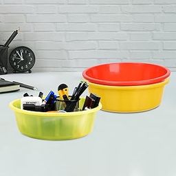 Homestic Pack of 3 Desk Organizer | Stationery Organizer | Multipurpose Organizer | Office Supplies for Pen-Pencil-Staplers | Desktop Organizer | 6 LTR | Yellow & Red & Green-image-10