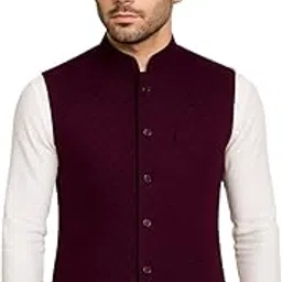 aaryavar Ethnic Premium Nehru/Modi Jacket/Waistcoat - Sleeveless Coat for Formal & Festival Wear-picture-4