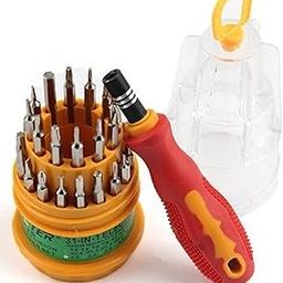 ARTO Professional Household Repair 31 in 1 Tool Kit Magnetic Screw Driver, Repairing Set Replaceable Straight Multitool for Laptop, Mobile Phone, iPhone, Electronic(Multicolor)-19