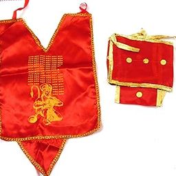 Strala Hanuman Ji Langot & Chola Red with Jari Gota Work, Hanuman Ji Langot, Hanuman Ji Vastra, Bajrangbali Langot | Quality Exclusive Pack of 2 Piece | Big Size Design-4-image-47