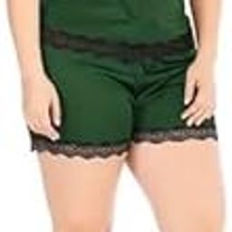 Women's Plus Size Satin Cami and Shorts Sleepwear Set with Lace Trim-image-30