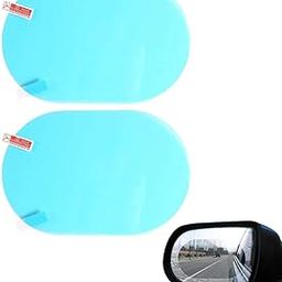 CarFrill Anti-Fog Film for Car Rear View Mirror - Waterproof, Anti-Glare, Anti-Scratch HD Nano Protective Sticker - Clear Set of 4-0