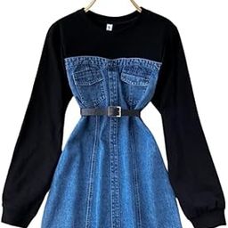 Classic Blue Womens Dress and Girls Solid Cotton Denim Hoodie Dresses Denim Hoodies Knee Length Stylish Swag Denim Hoodie (Pack of 1)-image-36