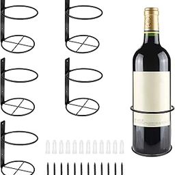 Craft's HUB Spiral Wine Wall Holder, 5 Pack Mounted Rack, Metal Bottle Display for Storage, Theme Decor, Black (Upward Style)-11