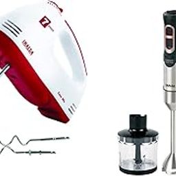 Inalsa Hand Mixer Easy Mix-200W with 7 Speed Control & Detachable Stainless-Steel Finish Beater & Wh & Hand Blender Robot INOX 1000 Powerful 3 in 1 | Chopper/Whisker | Silent 1000 Watt DC Motor Combo-16