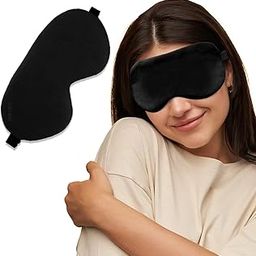 Eye Mask for Sleeping with Adjustable Strap Super Soft Sleeping Mask Blind Fold for Comfortable Sleep Travelling Sleep Mask Pad for Girls Sleeping Eye Mask Blind Folds for Sleeping - Black-4