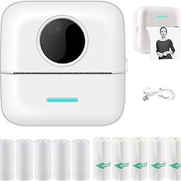FCYOUO Portable Mini Pocket Printer Label Receipt Photo Notes Printing, Wireless Bluetooth Thermal Printers with 10 Rolls Printing Paper Compatible with Android iOS-24
