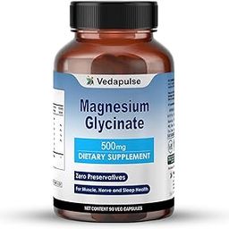 Vedapulse Magnesium 500mg – 90 Veg Capsules | Magnesium Glycinate, Malate, Taurate, Citrate & Aspartate | Dietary Supplement for Muscle, Nerve & Sleep Health-5