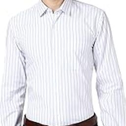 Men's Slim Fit Full Sleeve Striped Formal Shirt | Cotton Rich | Wonder Fabric | Pin Point Oxford-image-75