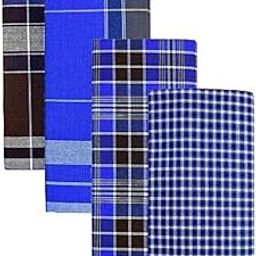 V STITCHED LUNGIES Cotton Lungis for Men,(Multi Colour)||Assorted Checks or Colors_2 Meter-43