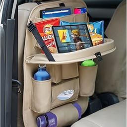 S.K.Y||Car Back Seat Organiser 1pcs, Childrens Travel Storage Pockets Kids Kick Mat Seat Protector,Multi-Pocket Hot and Cool Bag Organise-15