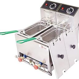 Kiran Enterprise Stainless Steel Electric & Gas 5 Liter Double Pan Deep Fryer for Restaurant and Kitchen and commercial Use-picture-28