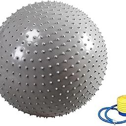 SHOPOLIFE Gym Ball with Air Pump, Anti-Burst Exercise Fitness Exercise Ball, Anti-Slip Balance Stability Ball, Fitness Yoga Massage Ball (1 Pc - Multicolor)-5