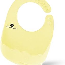 StarAndDaisy Reusable Silicone Baby Bib with Adjustable Buttons for Mess-Free Feeding, Weaning, and Easy Cleaning and Waterproof. (Yellow)-picture-14