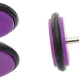 Biker Purple Silicon Pair Pierced Stud Earring Men Gift-image-8