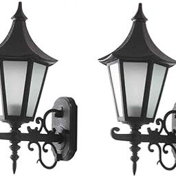 Kiyah Lights B22 Holder Cast Aluminium Black Tecture Finished Home Decorative Standard Wall Light for Poles, Main Entrance, Roof Wall, Garden & Pillars | Pack of 2-image-71