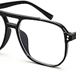 Karsaer Blue Light Blocking Glasses Fake Nerd Clear Square Computer Lightweight Pilot Glasses Frame Oversized E1062-picture-0