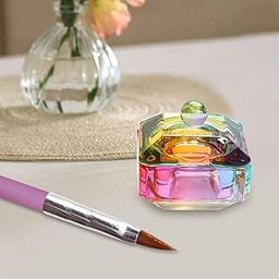 Homartel Dappen Dish Crystal Rainbow Bowl Glass Acrylic Nail Liquid Powder Nail Art, for Acrylic Nail Dip Powder, Monomer, and Nail Polish Remover (PACK OF 1)-42