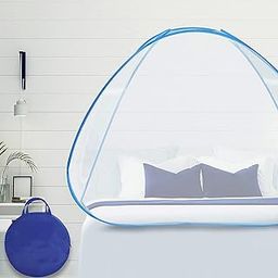 LifeKrafts Foldable Bed Mosquito Net, 30GSM Premium Polyster Mesh for Double Queen Size Bed - White(200 * 170 * 145cms) Lightweight, Self Open & Easy to Fold with Portable Carry Bag-22