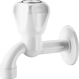 Prayag PTMT Fancy Bib Cock 15mm – White | Wall Mount Bathroom Tap | Foam Flow | Stylish Design | Rust-Free | Long-Lasting (1231-F)-image-16