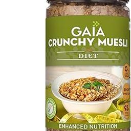 GAIA Crunchy Diet Muesli - Low-Calorie, Protein Rich, High-Fiber Muesli Cereal Serves As A Healthy And Nutritious Breakfast Option With Zero Added Sugar. 1Kg Jar Pack - No Added Flavor-image-45