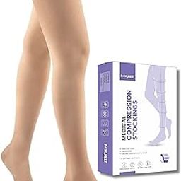 FOWLNEST-PLUS Medical Compression Stockings Class 2 for Varicose Veins | Thigh Length Socks for Women & Men-32