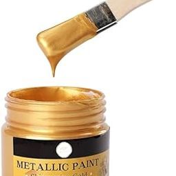 ASK VARK WALA Acrylic Paint Metallic Gold, Non Toxic, Non Fading, 100ml Gold Leaf Paint for Art, Painting, Handcrafts, Ideal for Canvas Wood Clay Fabric Ceramic (Gold)-picture-29