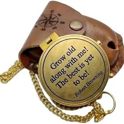 generic Brass Nautical Maritime Personalized Compass - Antique Brass Finish with Leather Case and Chain | Customizable Pocket Compass - Ideal Collectible Gift (2-Inch)-picture-46