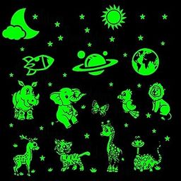 Wall1ders Night Glow In The Dark Big And Small Star Wall Ceiling Radium Stickers (Pack Of 134, Jungleself-Adhesive, Wood, 80 Cms)-image-77