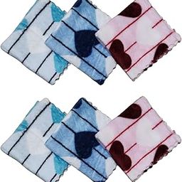 Multicolor Microfiber Handkerchiefs for Babies, Kids & Women| Soft & Absorbent Face Towels 400 GSM (25x25 cm) – Pack of 6-image-3