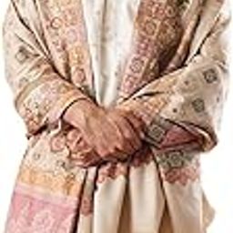 Men Jamawar Shawl, Authentic Kashmiri Luxury Pashmina Style Shawl, Stole, Medium Size for Gents, Size 40x80 Inches.-image-17