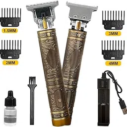 Pick Ur Needs Professional Hair T-Blade Trimmer Cordless Rechargeable Electric Shaver Beard & Hair Cutting Kit For Men-picture-7