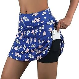 Womens Sports Skirts Summer Athletic Skorts Active Casual Tennis Golf Workout with Pockets Shorts-image-55
